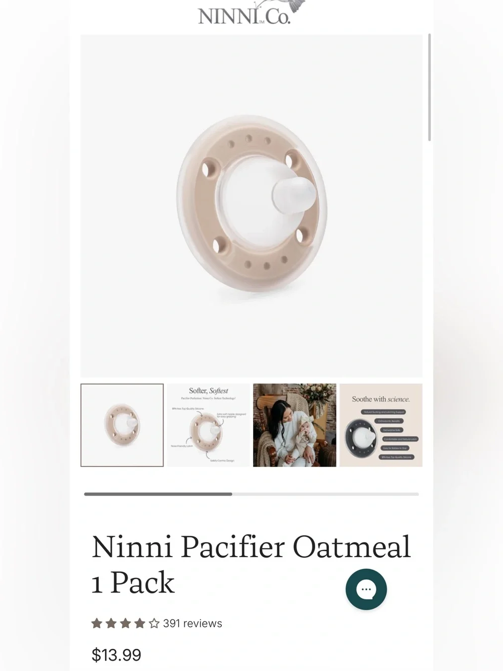 NinniCo pacifier blueberry